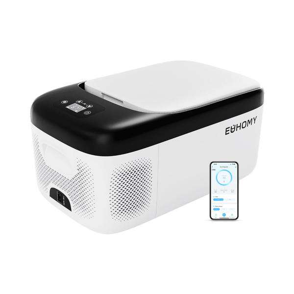Euhomy Portable 12 Volt Car Refrigerator,15-21 Quart, Single Zone, App Control, Matte Finish, Automatic Defrost, Multi-Power Compatible