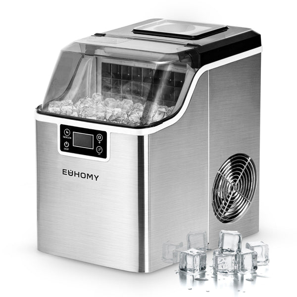 EUHOMY Tile Plus Portable Cube Ice Maker Countertop - 2.6L Ice Basket, Adjustable Ice Thickness , Scheduled On/Off Timer, Self-Cleaning